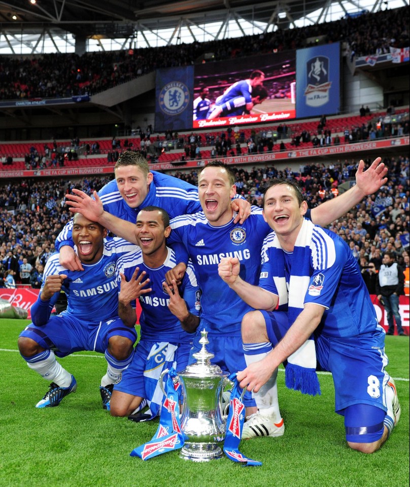 Chelsea celebrate a fourth FA Cup final victory of the Roman Abramovich era