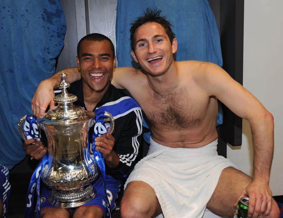 Ashley Cole and Frank Lampard celebrate as Chelsea complete Double