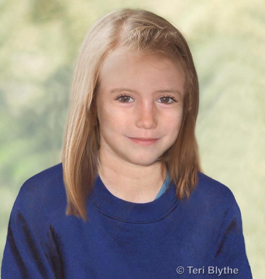  An age progression image released in 2013 predicting how Madeleine McCann could look aged 9