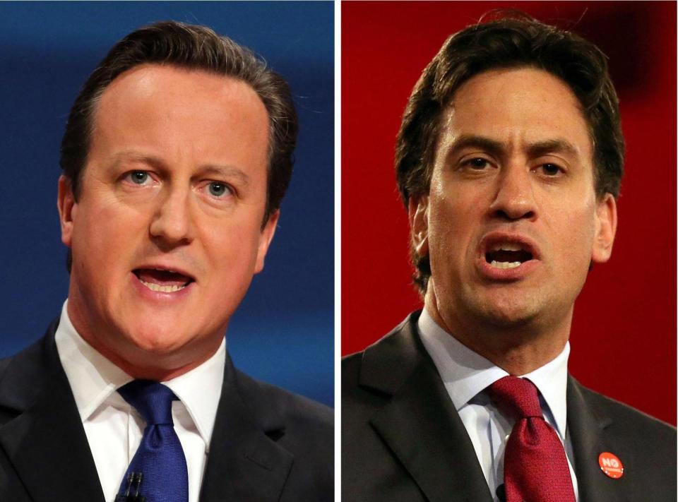  Dodgy opinion polls showed the race between David Cameron and Labour leader Ed Miliband was neck and neck