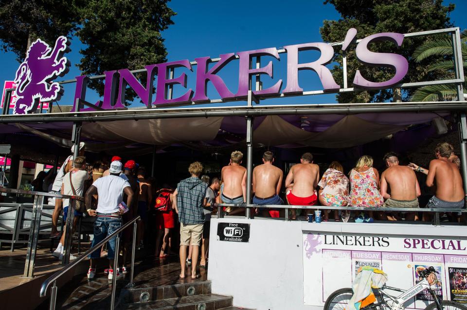 The encounter happened at Lineker's beach bar in Ibiza, owned by Wayne Lineker, brother of football pundit Gary.