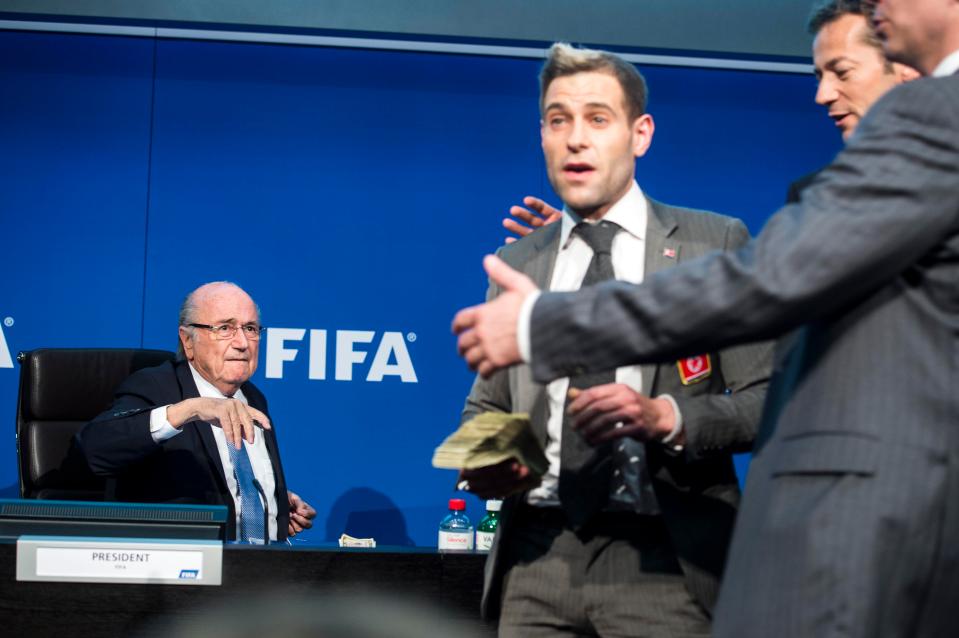  He was also arrested for throwing money at Sepp Blatter during a FIFA press conference