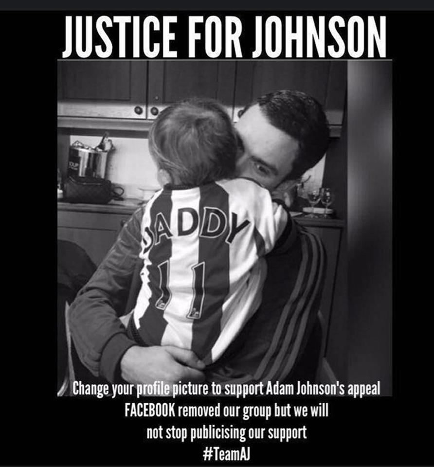  Adam Johnson’s sister launched a Facebook ‘Justice for Johnson’ campaign during his appeal