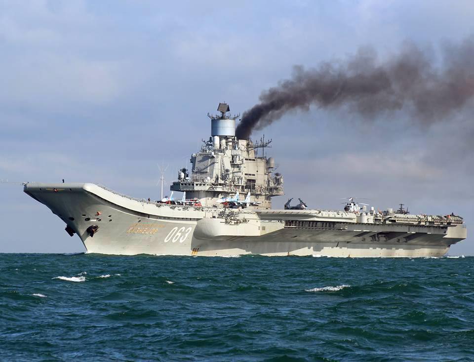 Russian aircraft carrier Admiral Kuznetsov, in the English Channel, is currently used by Putin's army