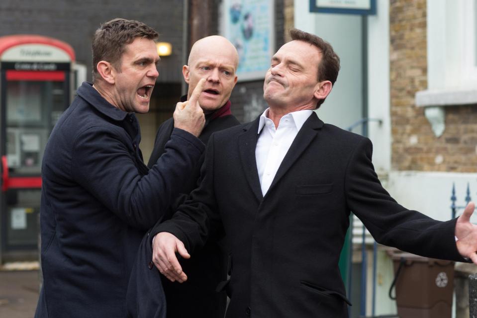  Billy gets a telling off from Jake and Max in EastEnders