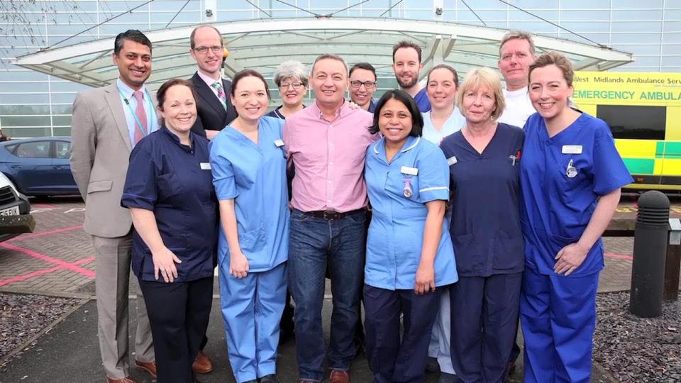  The Sun revealed in February how an amazing team of NHS medics, pictured above, helped dad-of-three Ray pull through