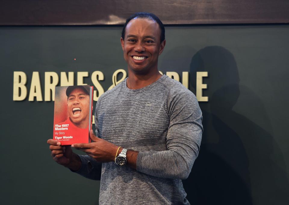 Tiger Woods at a recent launch on his book about how he won 1997 Masters