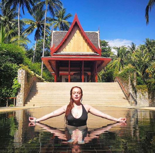  She has been enjoying a spiritual retreat in Thailand