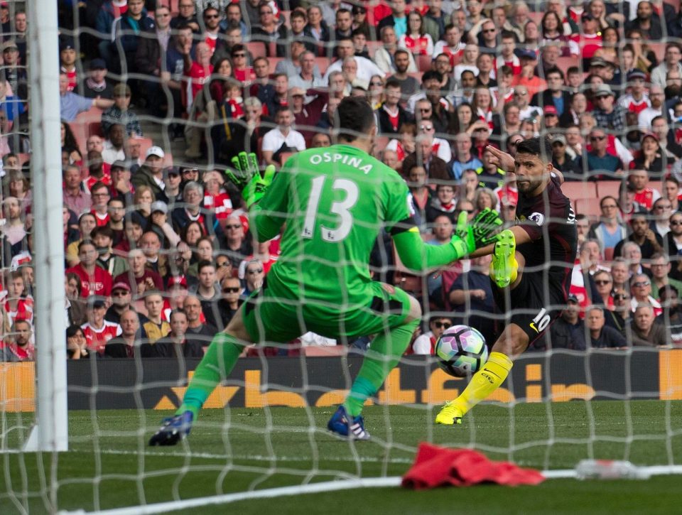 David Ospina was beaten too easily as Sergio Aguero restored the City lead