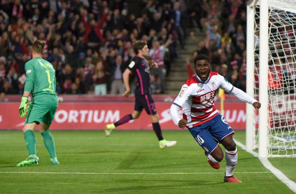  Jeremie Boga celebrated after equalising for the hosts