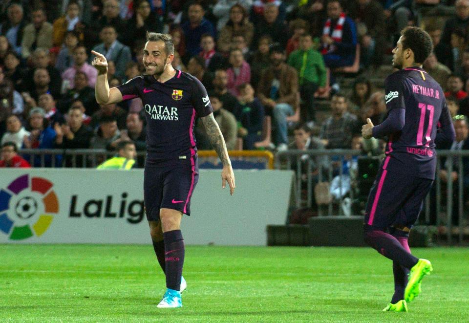  Paco Alcacer put Barcelona back in front in the second half