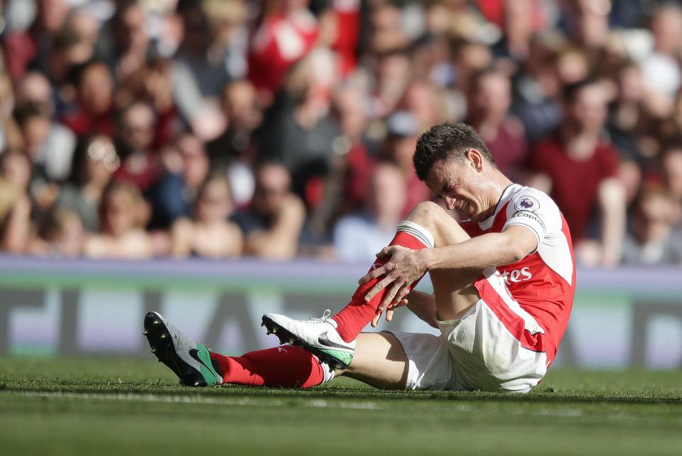  Laurent Koscielny has been ruled out of Wednesday's clash against West Ham