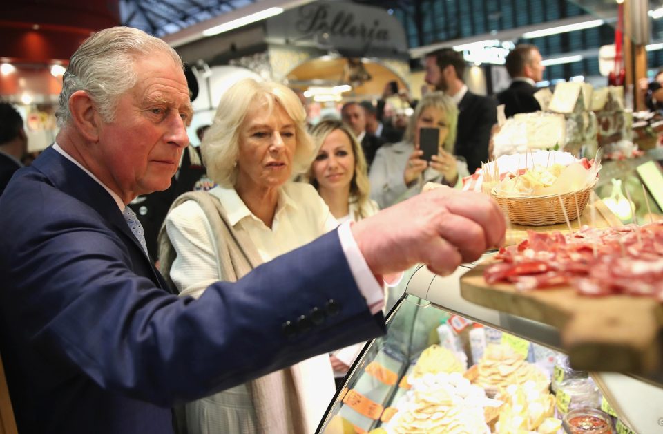  The couple enjoy tasting samples of local cold meats