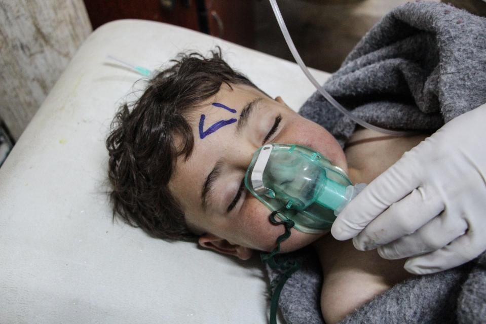 A child victim of the gas attack in Syria