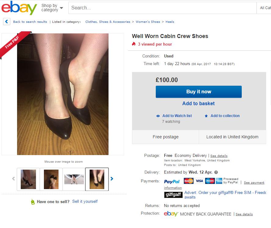  Women are selling old, well-worn shoes on eBay for upwards of £50