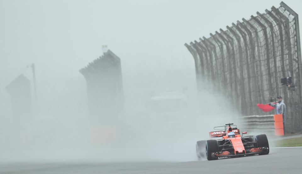 Visibility was less than ideal at the Chinese Grand Prix track on Friday