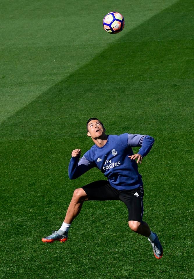  Cristiano Ronaldo showed his superb athleticism during training