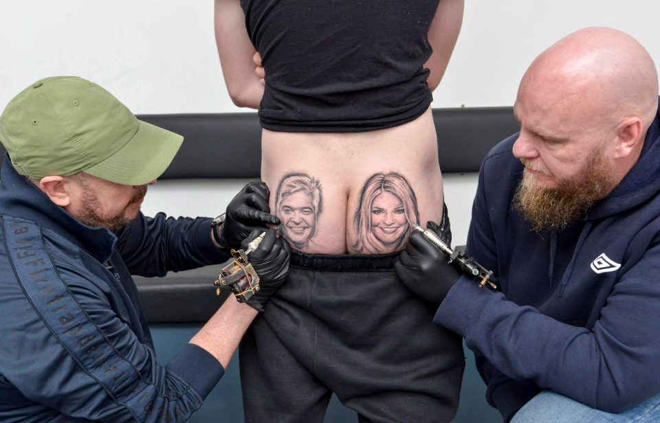  The merchandiser from Teeside is trying to outdo his pal who had Ant and Dec tattooed on his backside