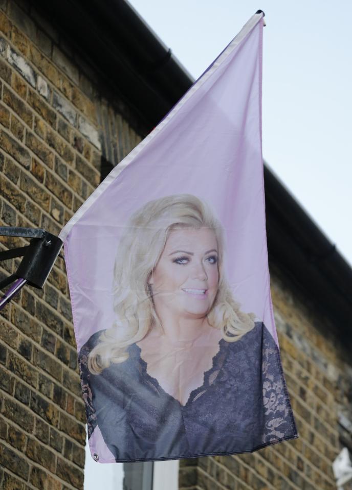  Towie's Gemma Collins unveiled a flag of her face outside her Essex boutique