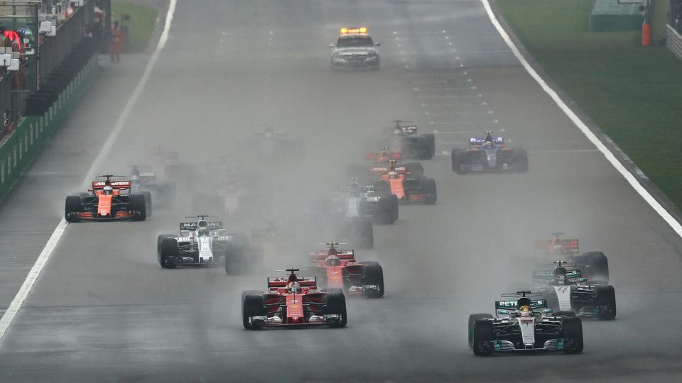  It was a wet start to the Chinese Grand Prix in Shanghai