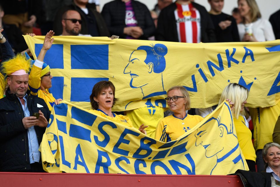 These are the banners the fans from Sweden brought to the Stadium of Light for their 'hero' Sebastian Larsson