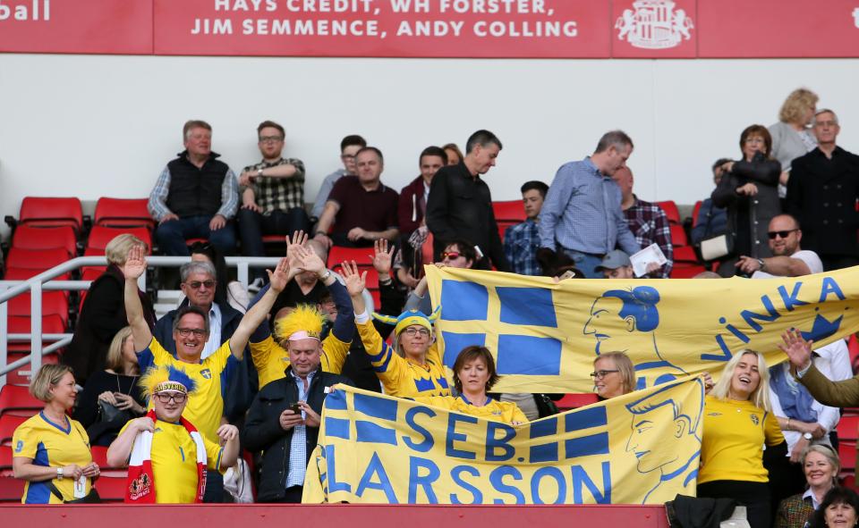 The fans may have wished they had brought their Zlatan Ibrahimovic banners after seeing Sebastian Larsson sent off