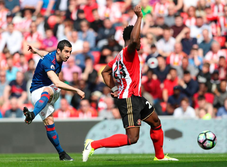 Henrikh Mkhitaryan, restored to the starting line-up for United, scored the second goal at the Stadium of Light