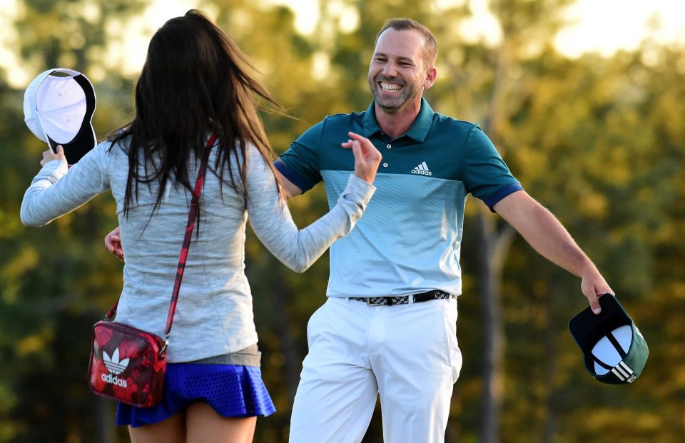  Sergio Garcia celebrates after seeing off Justin Rose to win his maiden Major