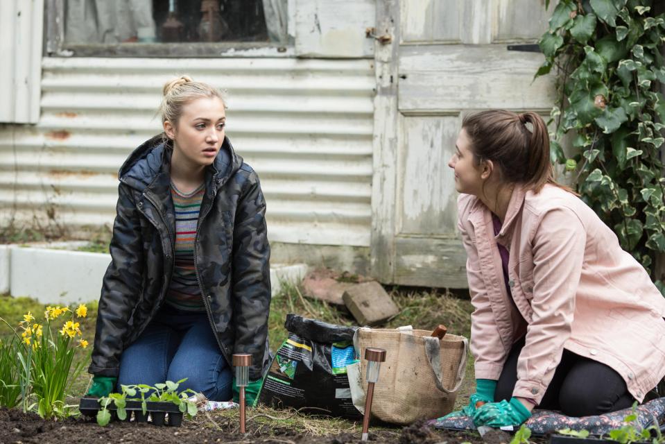  Louise tries to say sorry to Bex at the allotment