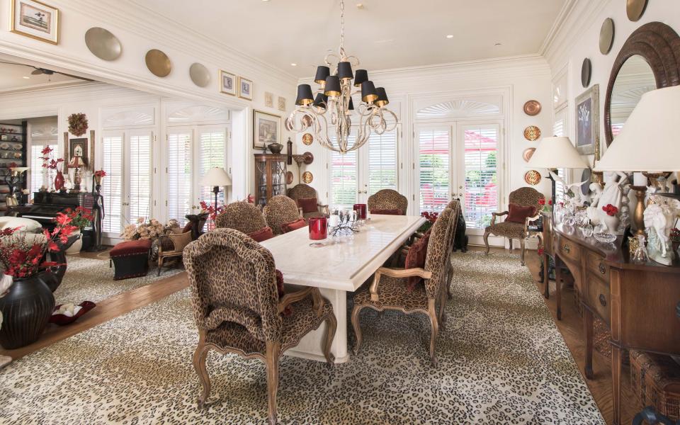  The Welsh singer especially loves his leopard print, which is reflected in the floors and carpets of the manor house