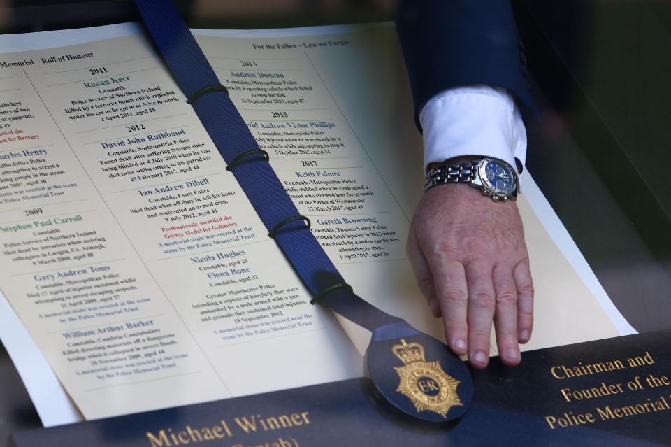 PC Palmer and PC Gareth Browning's names are added to the National Police Officers Roll of Honour & Remembrance