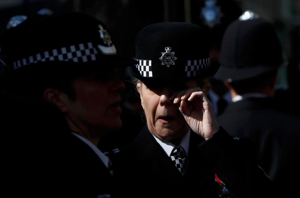 Emotional officers arrive in Southwark ahead of PC Palmer's funeral 