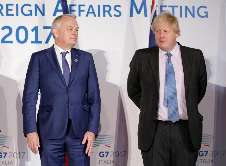  France's Foreign Minister Jean-Marc Ayrault, pictured with Boris Johnson, claims French spies can prove Assad was behind the attack