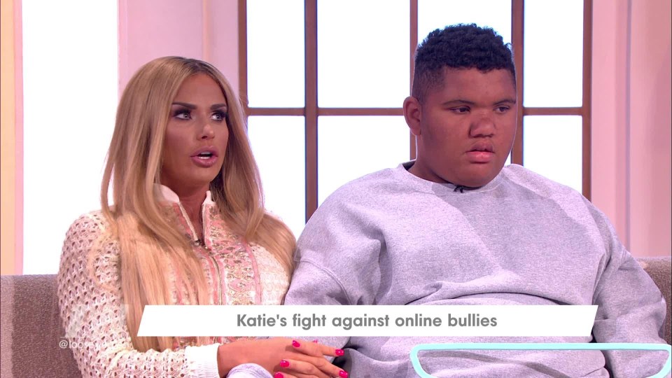 Katie has previously appeared on TV with Harvey to shame the bullies