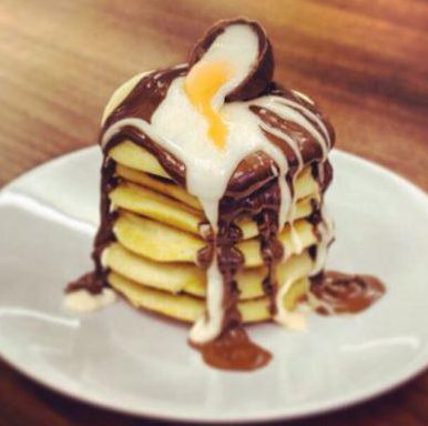  Dribble melted Creme Eggs over your pancakes for the perfect breakfast this Easter