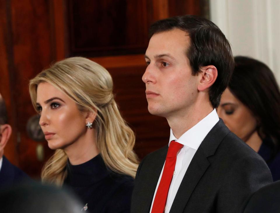  Jared Kushner, the President’s son-in-law, pictured with his wife Ivanka, is winning a power struggle with Steve Bannon, Trump’s 'America First' chief strategist