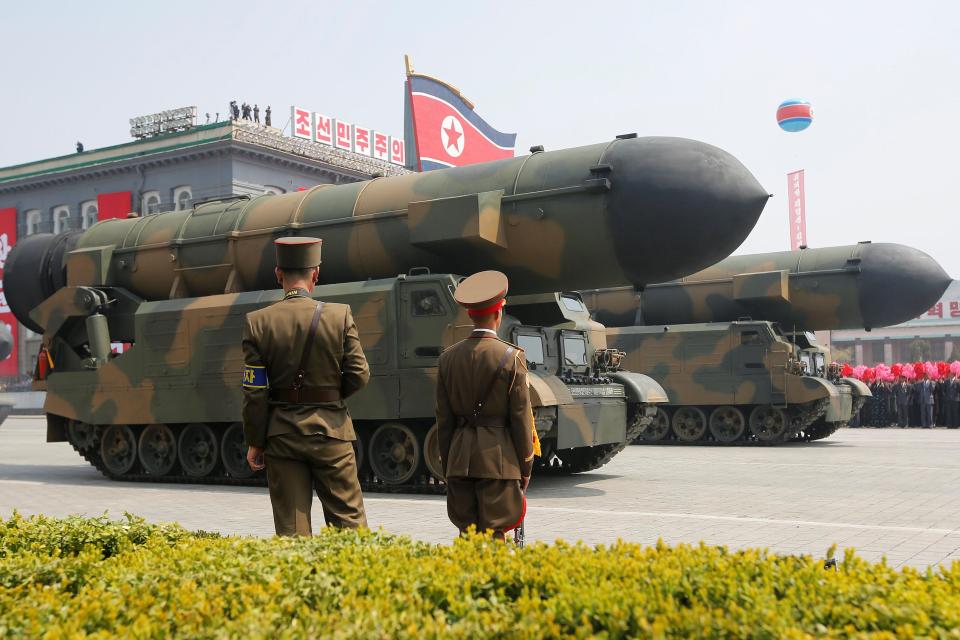  The latest military parade in North Korea saw the hermit state show off its arsenal of missiles