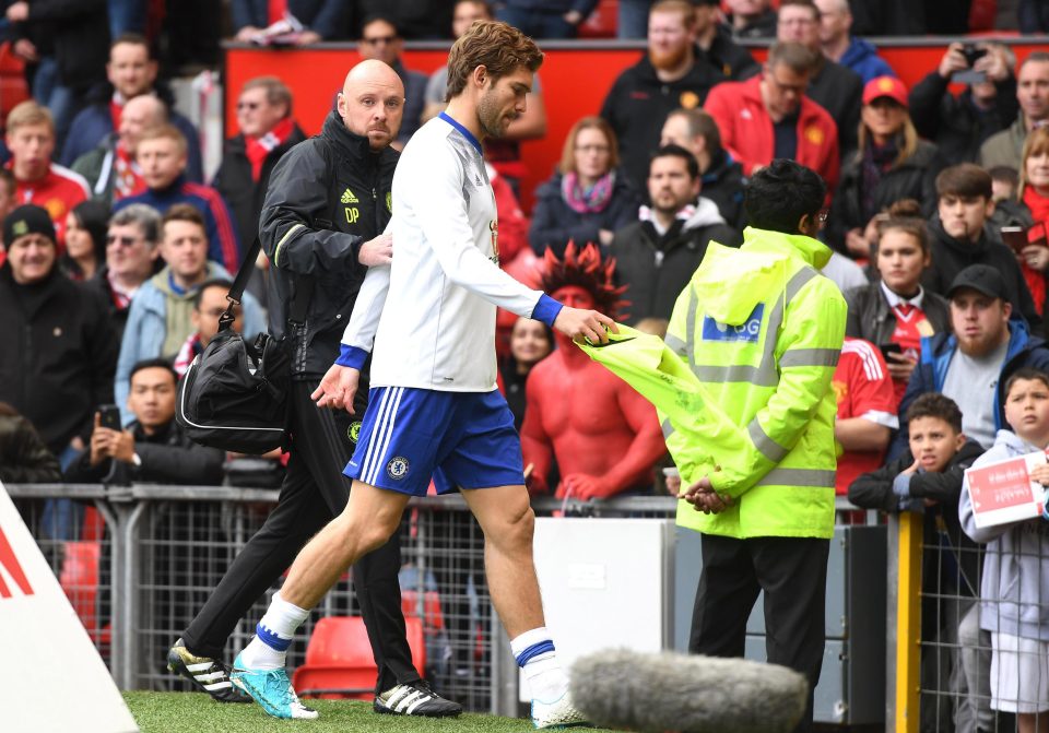  Marcos Alonso limped off during the warm-up