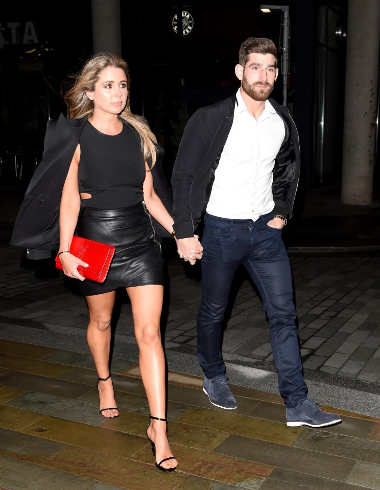 Ched Evans also arrived with this girlfriend Natasha Massey