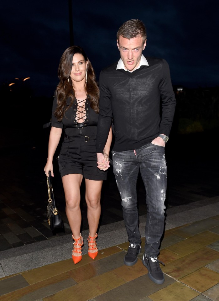 Jamie Vardy was also in attendance in Manchester with his partner