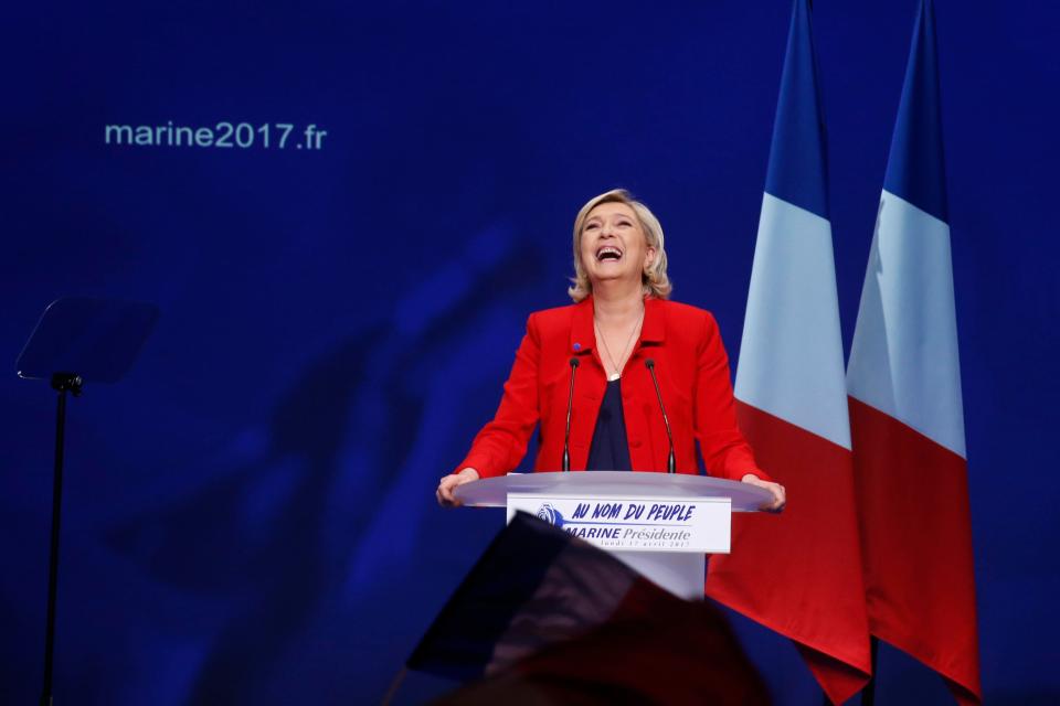  Le Pen addressed supporters at the Zenith concert hall in northern Paris