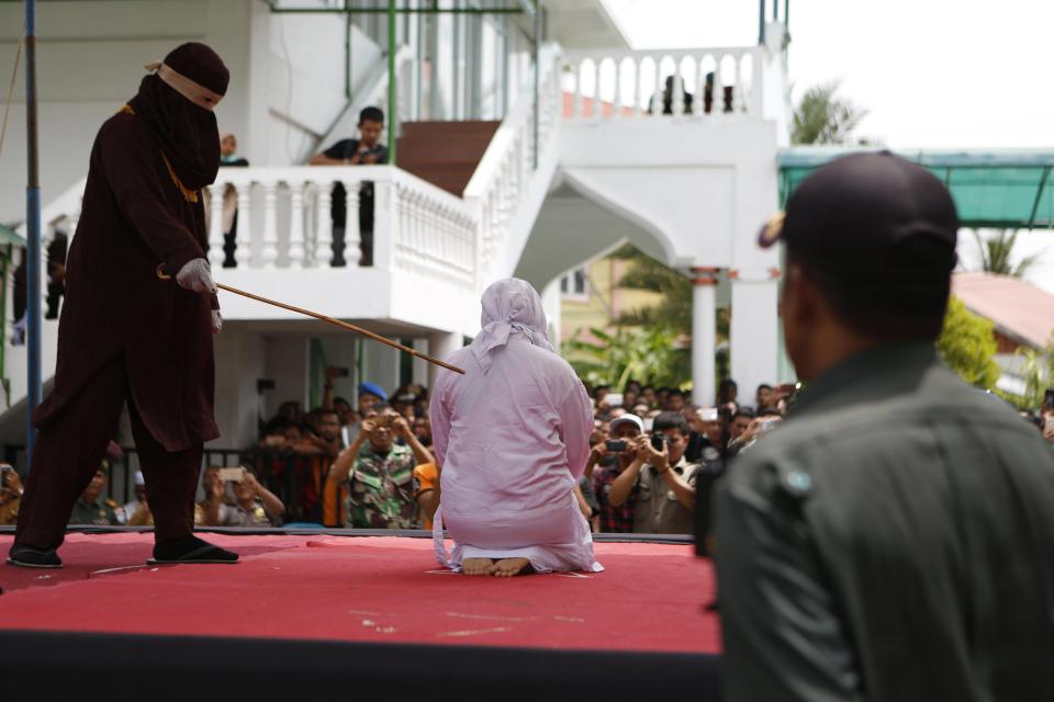  About four Acehnese couple received 23 up to 25 lashes blamed for having sex before marriage