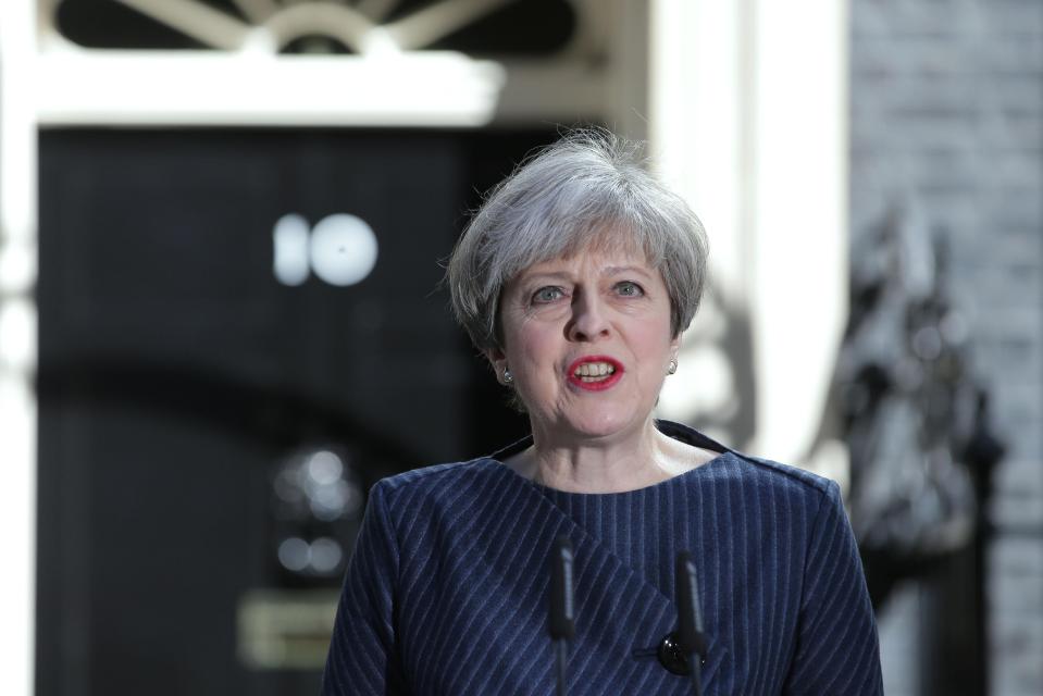  Mrs May admitted the shock announcement was a dramatic U-turn on her previous pledge