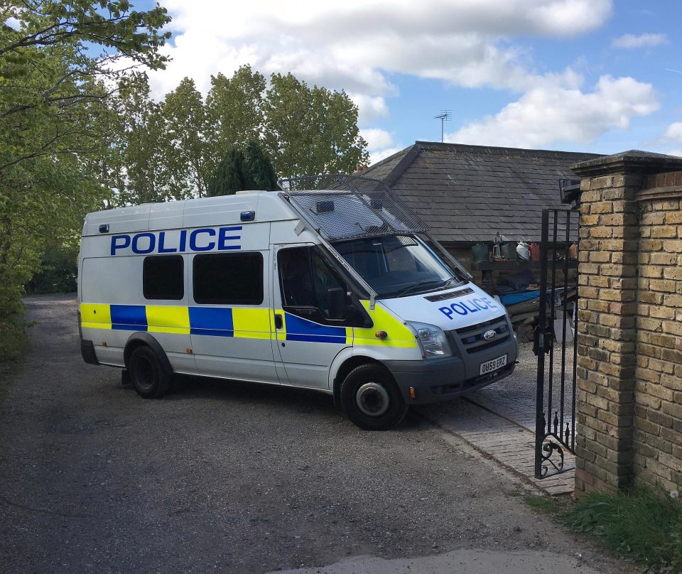  Cops raided the £1million home of the Towie star's boyfriend yesterday morning