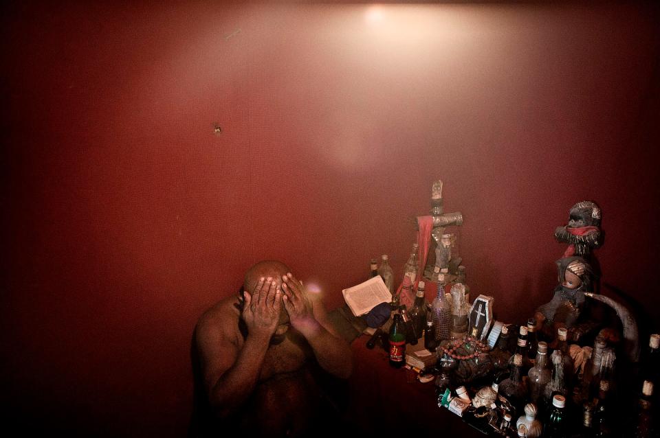  A Voodoo Priest during a cerimony in his own temple