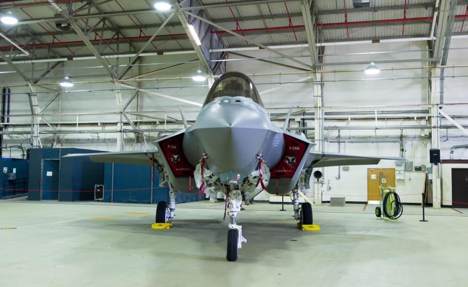  The futuristic jets have been pictured in their hangar at the base