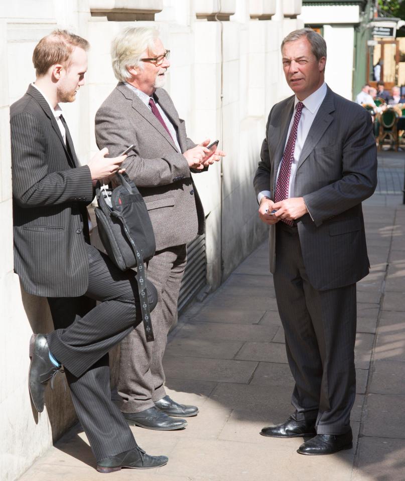  The ex-Ukip boss was snapped plotting his campaign with donors at 5 Hertford Street