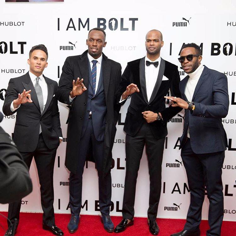 Germaine Mason, second right, was out riding in a convoy of motorbikes with friends including Usain Bolt