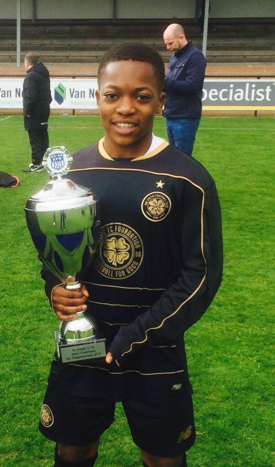 The 14-year-old helped his Celtic side to win the Marc Overmars Tournament in Holland