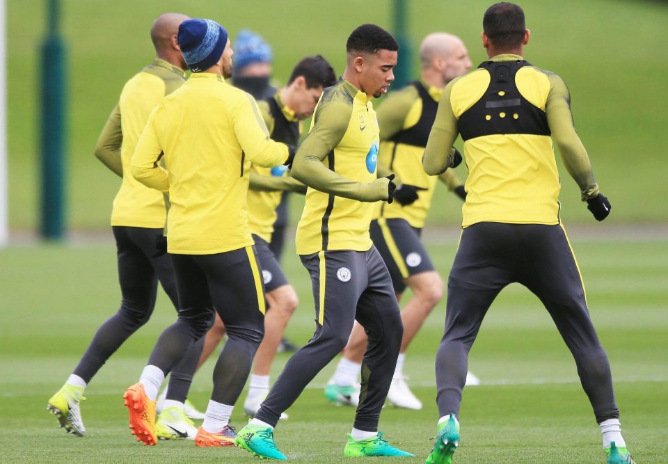  Gabriel Jesus was in full training with his Manchester City team-mates today